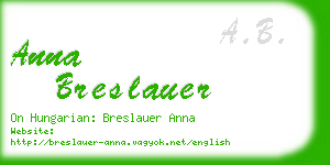 anna breslauer business card